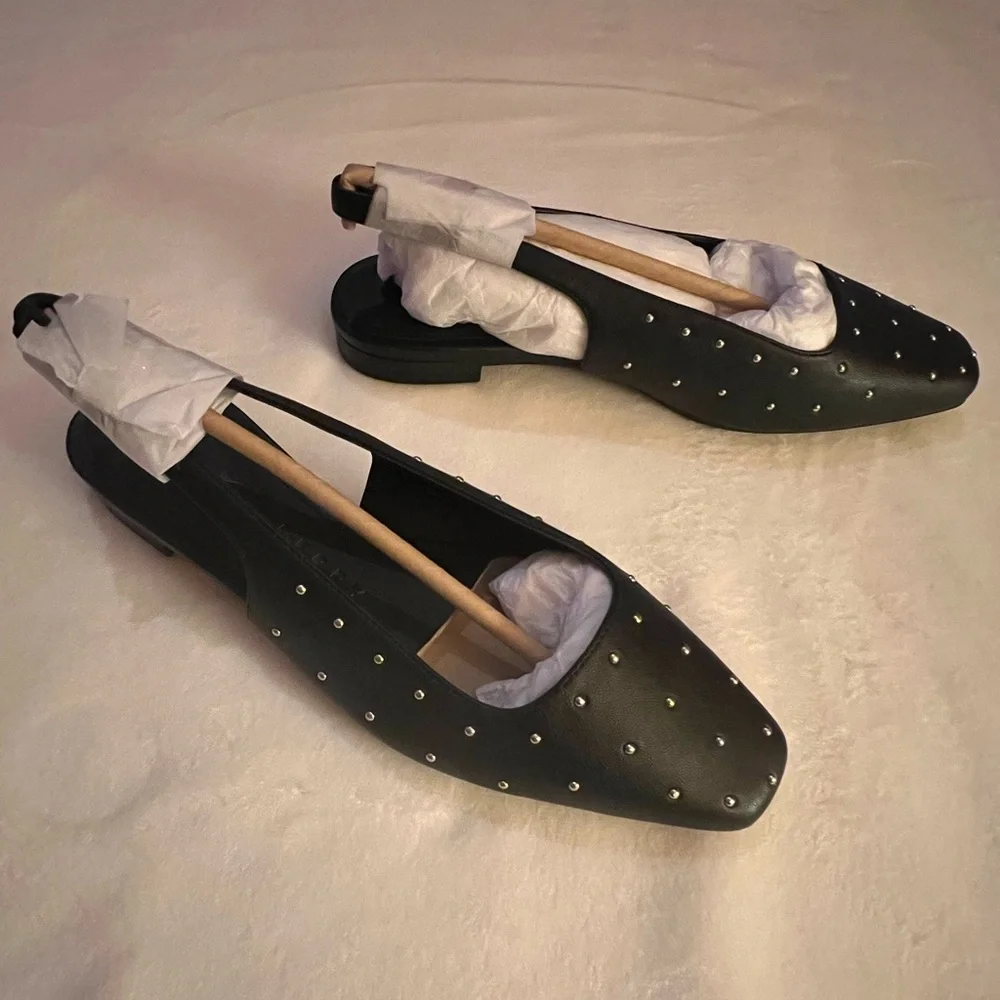 Katy Perry Slingback Sz 7 Sandal‎ Shoe Confidant Black Silver Womens NIB